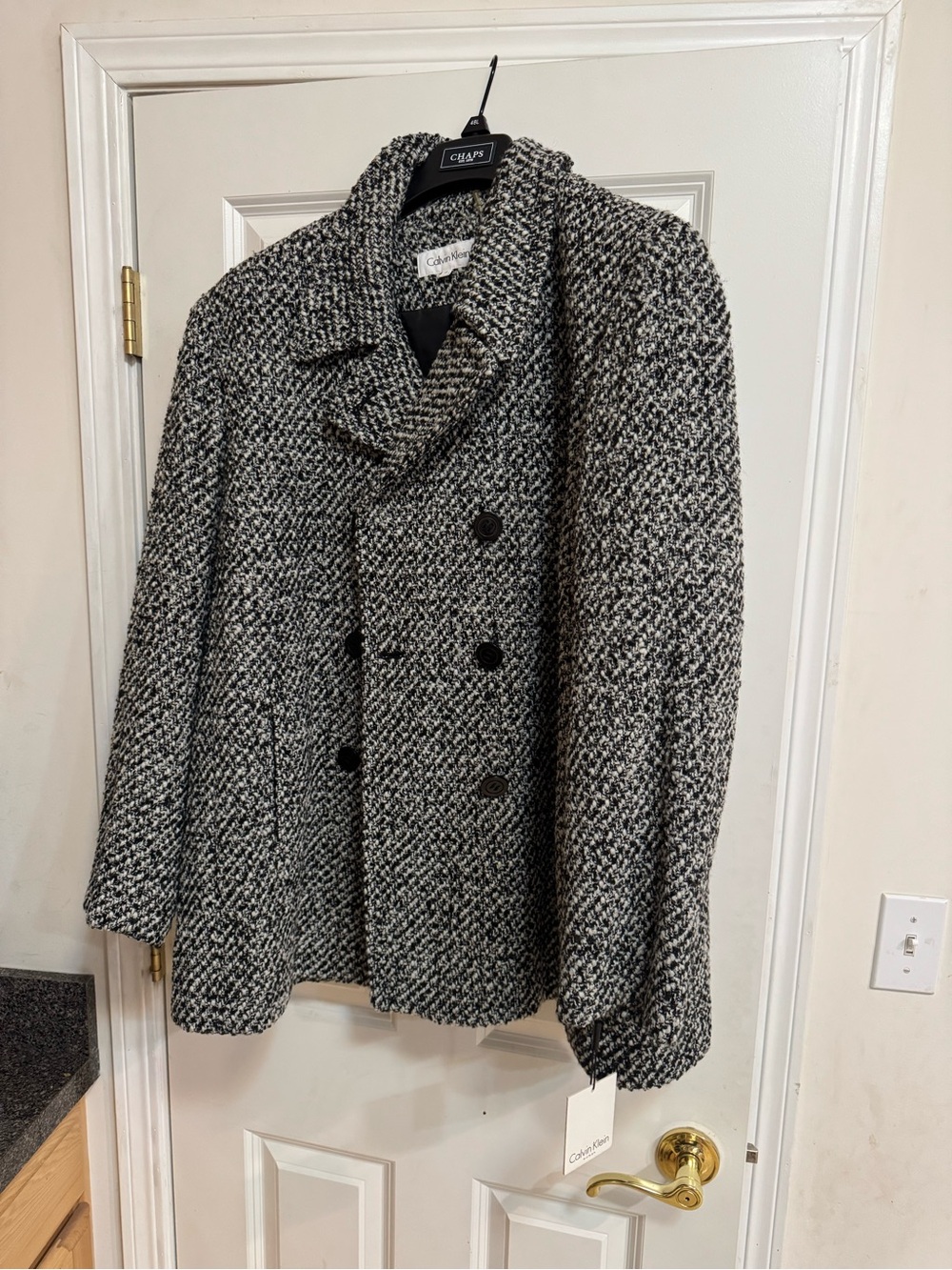 NWT Calvin Klein Black Tweed Coat Women Size 2X